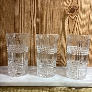 Godinger Elegant Clear Glen Plaid Glasses set of 3